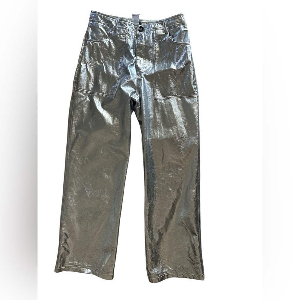 Silver Metallic Highwaist Pants